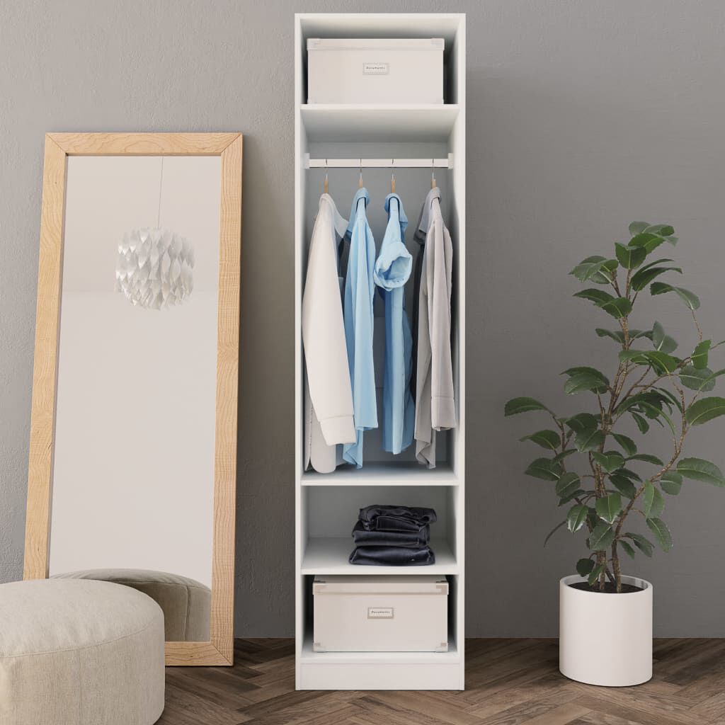 vidaXL Garderob vit 50x50x200 cm konstruerat trä
