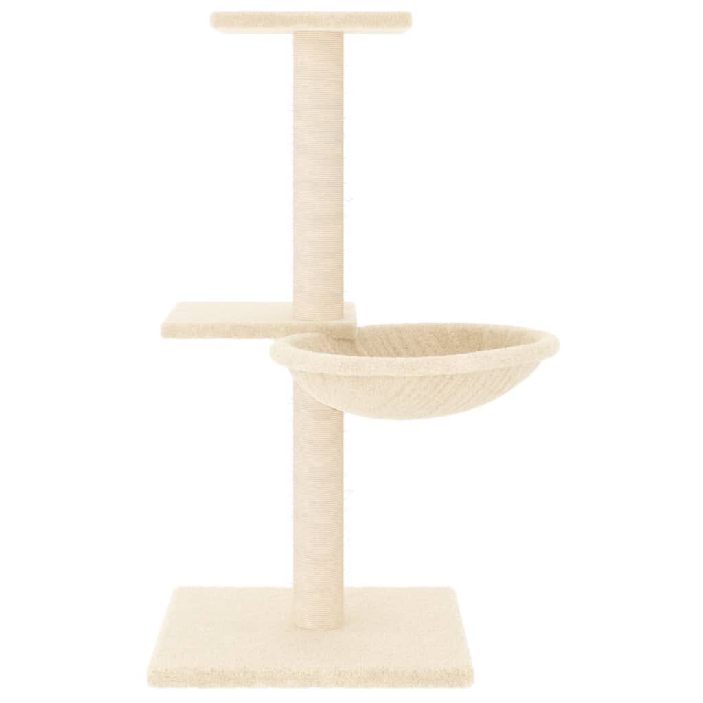 vidaXL Klösträd med sisalpelare gräddvit 72 cm