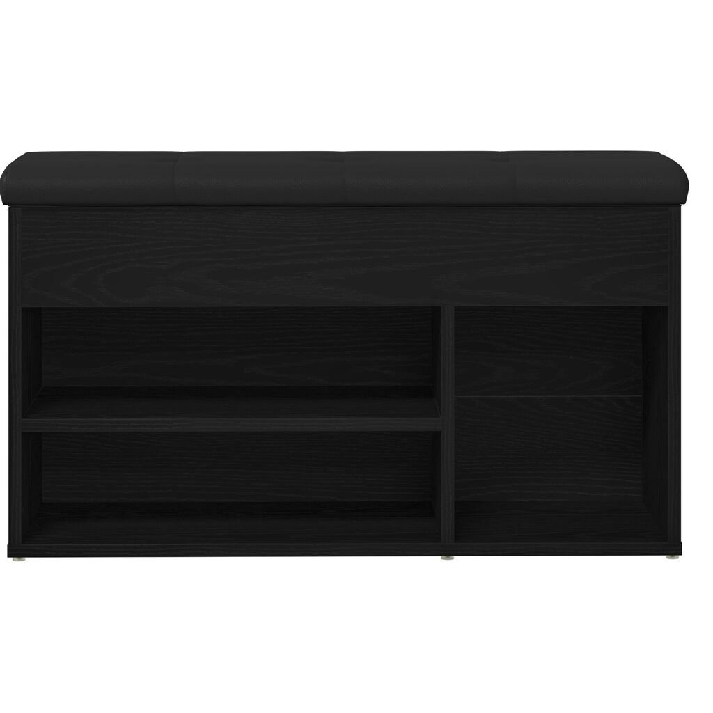 vidaXL Förvaringsbänk svart ek 80x30x45 cm konstruerat trä