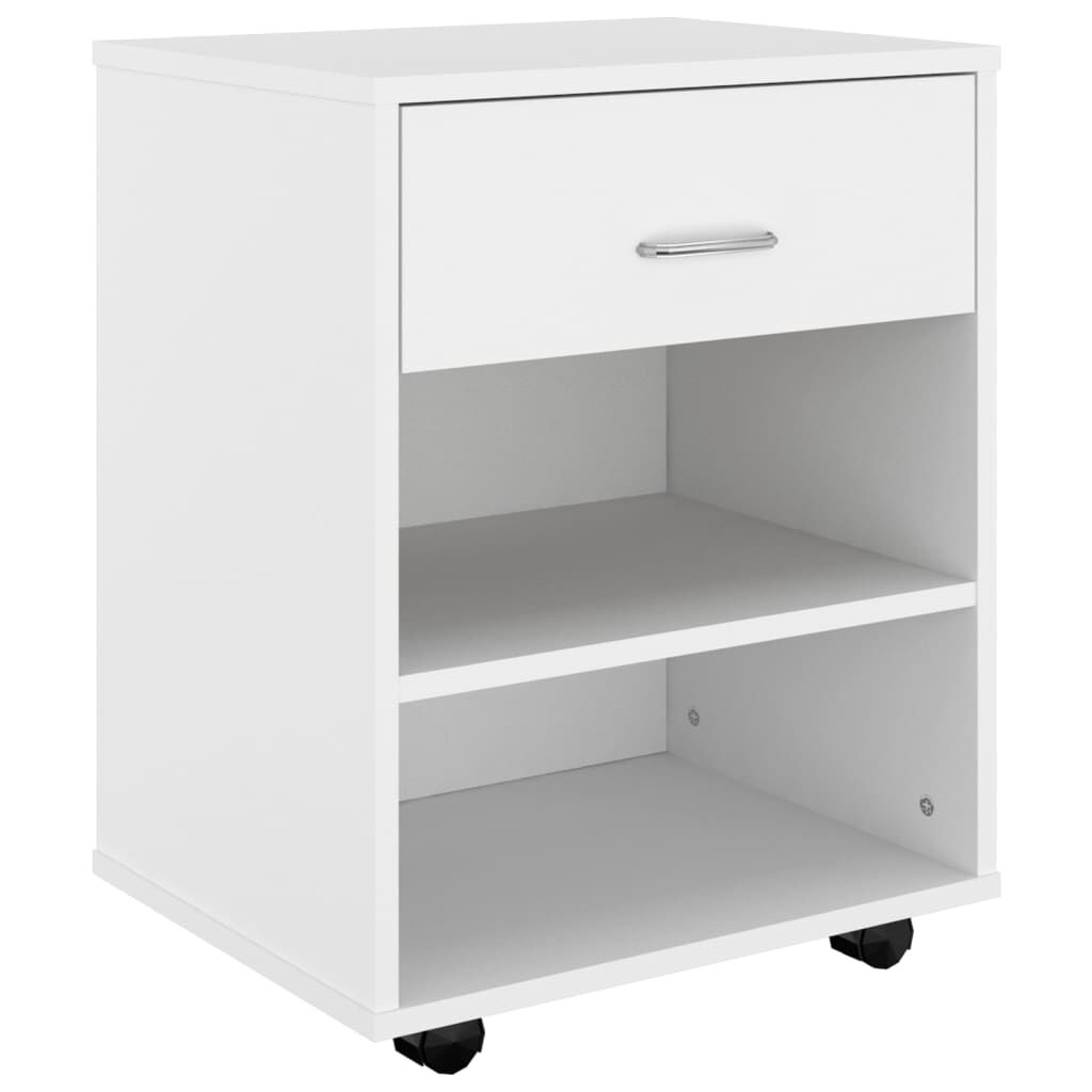 vidaXL Skåp med hjul vit 46x36x59 cm konstruerat trä