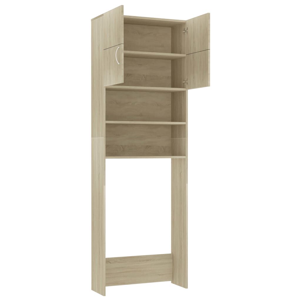 vidaXL Tvättmaskinsskåp sonoma-ek 64x25,5x190 cm konstruerat trä