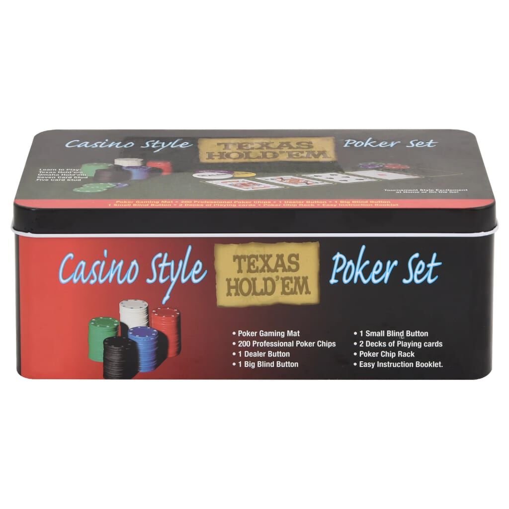 vidaXL Poker set 200 delar 4 g