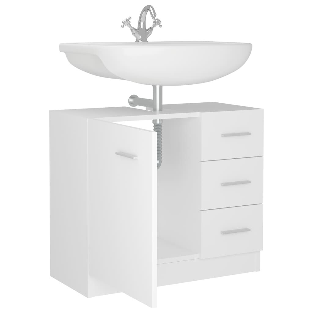 vidaXL Tvättställsskåp vit 63x30x54 cm konstruerat trä