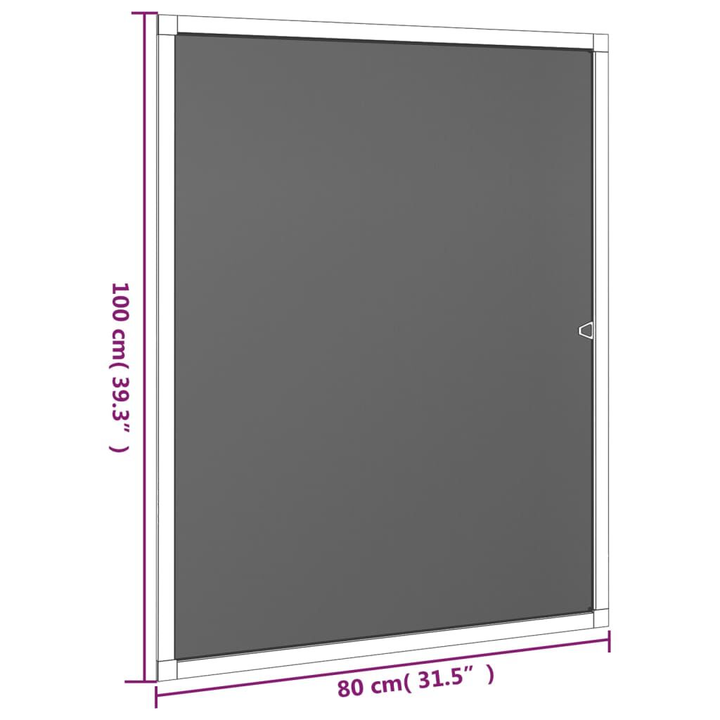 vidaXL Insektsnät för fönster vit 80x100 cm