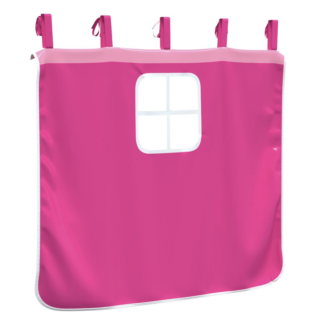 vidaXL Gardiner för loftsäng med torn rosa polyester