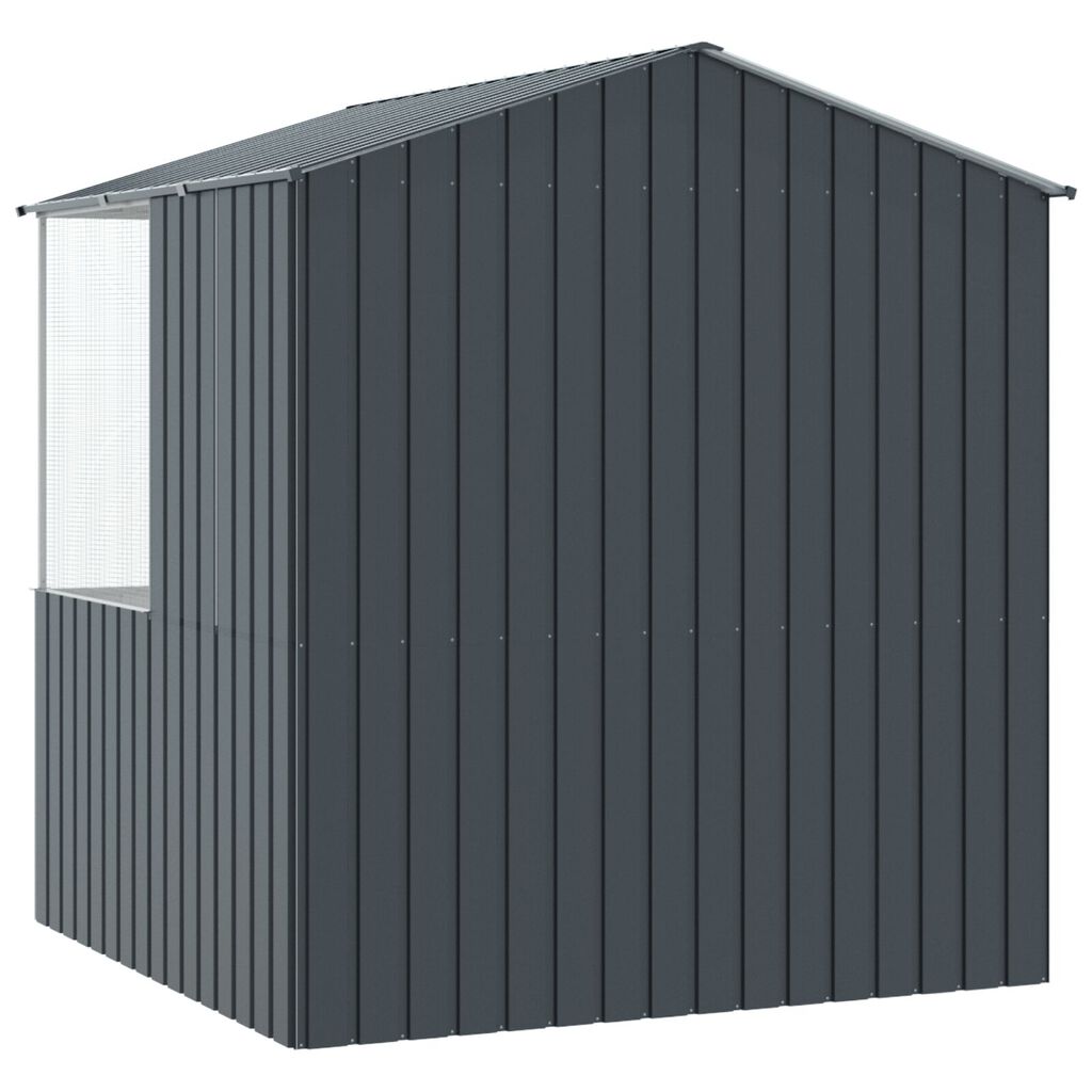 vidaXL Fågelbur Antracit 215x78x200 cm Galvaniserad Stål