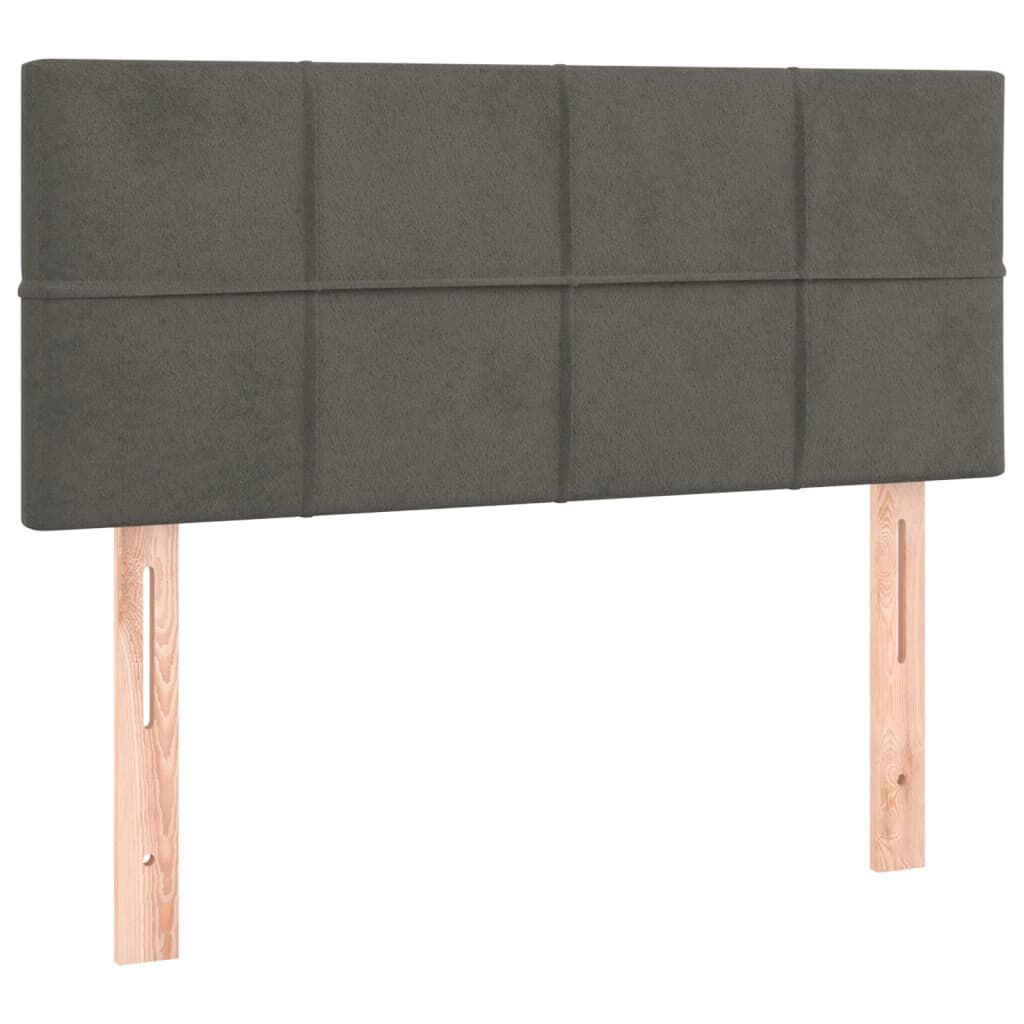 vidaXL Sänggavel mörkgrå 100x5x78/88 cm sammet