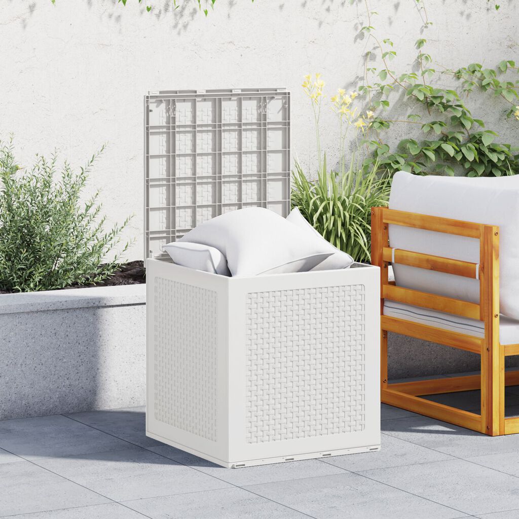vidaXL Förvaringslåda för trädgård vit 55x53x57 cm PP