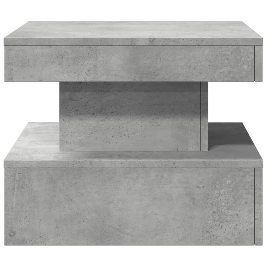 vidaXL Soffbord med LED betonggrå 50x50x40 cm