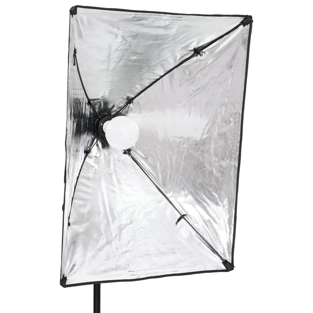 vidaXL Fotostudio med lampor, bakgrund och reflexskärm