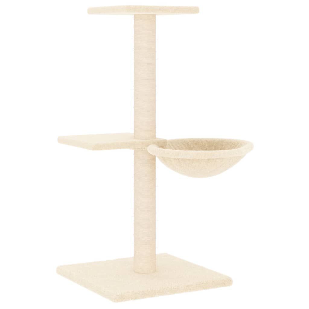 vidaXL Klösträd med sisalpelare gräddvit 72 cm
