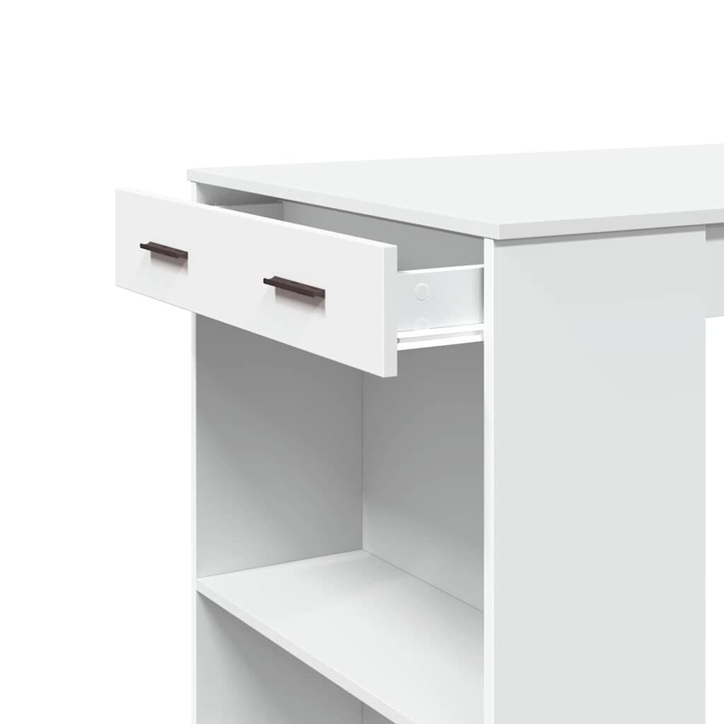 vidaXL Barbord vit 102x70x103,5 cm konstruerat trä