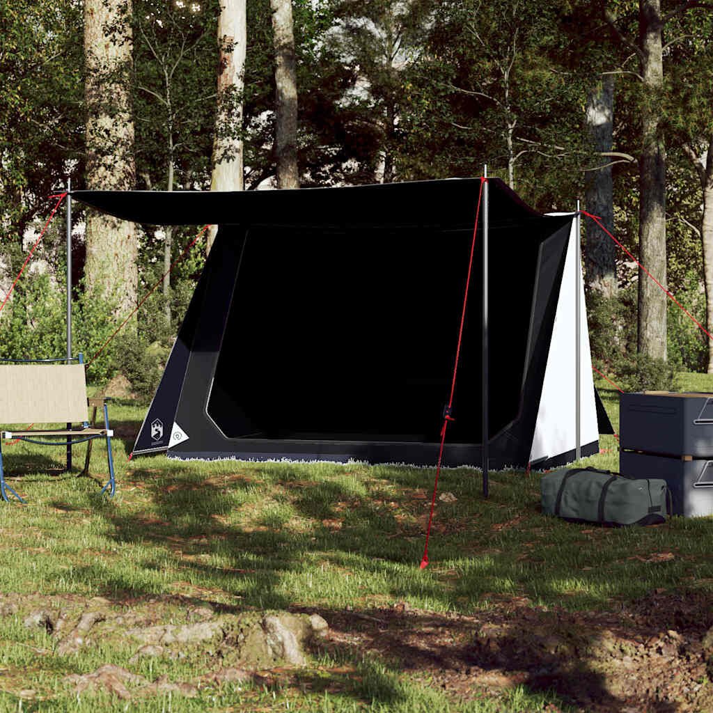 vidaXL Campingtält 6 personer vit mörkläggningstyg vattentätt