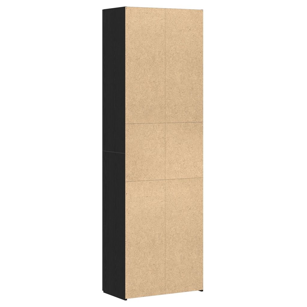 vidaXL Kontorsskåp Svart Ek 60x32x190 cm Byggt trä