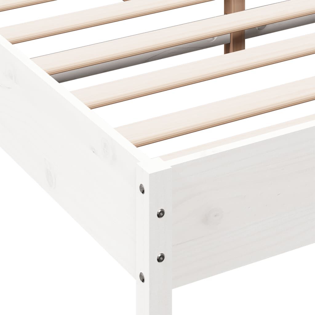 vidaXL Sängram utan madrass vit 150x200 cm massiv furu
