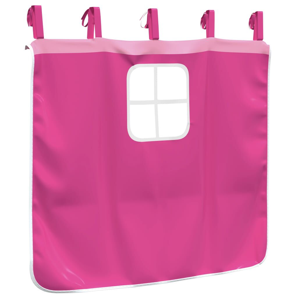 vidaXL Gardiner för loftsäng med torn rosa polyester