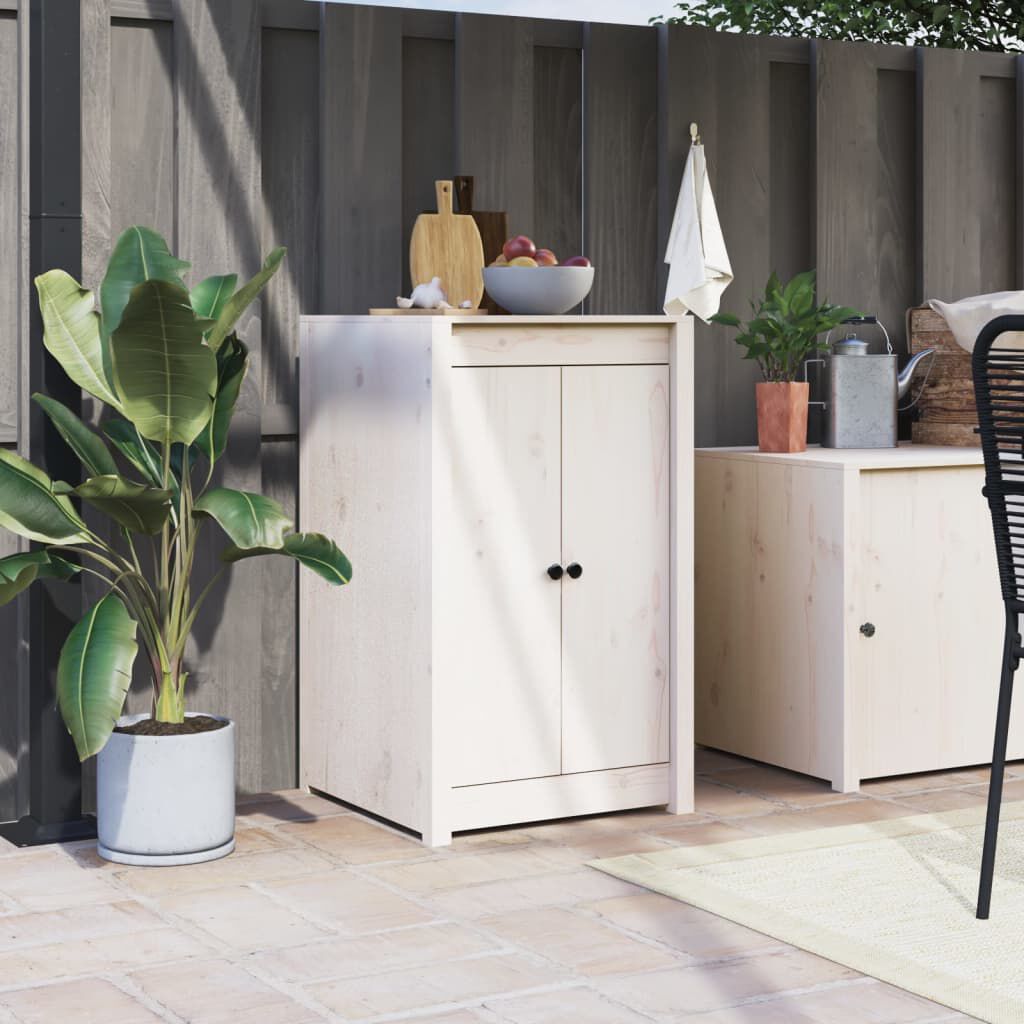 vidaXL Köksluckor för utomhusbruk vit 50x9x82 cm massiv furu