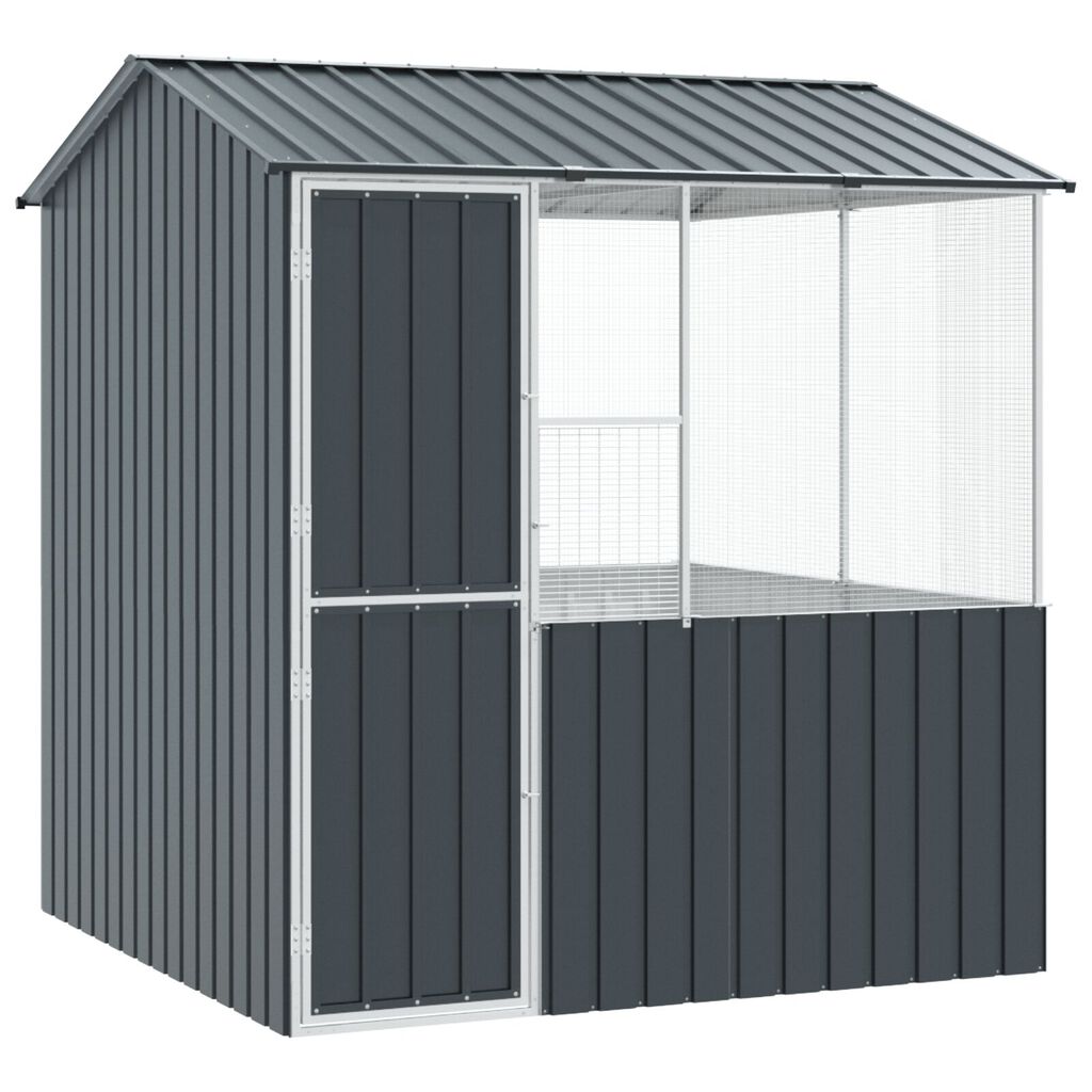 vidaXL Fågelbur Antracit 215x78x200 cm Galvaniserad Stål