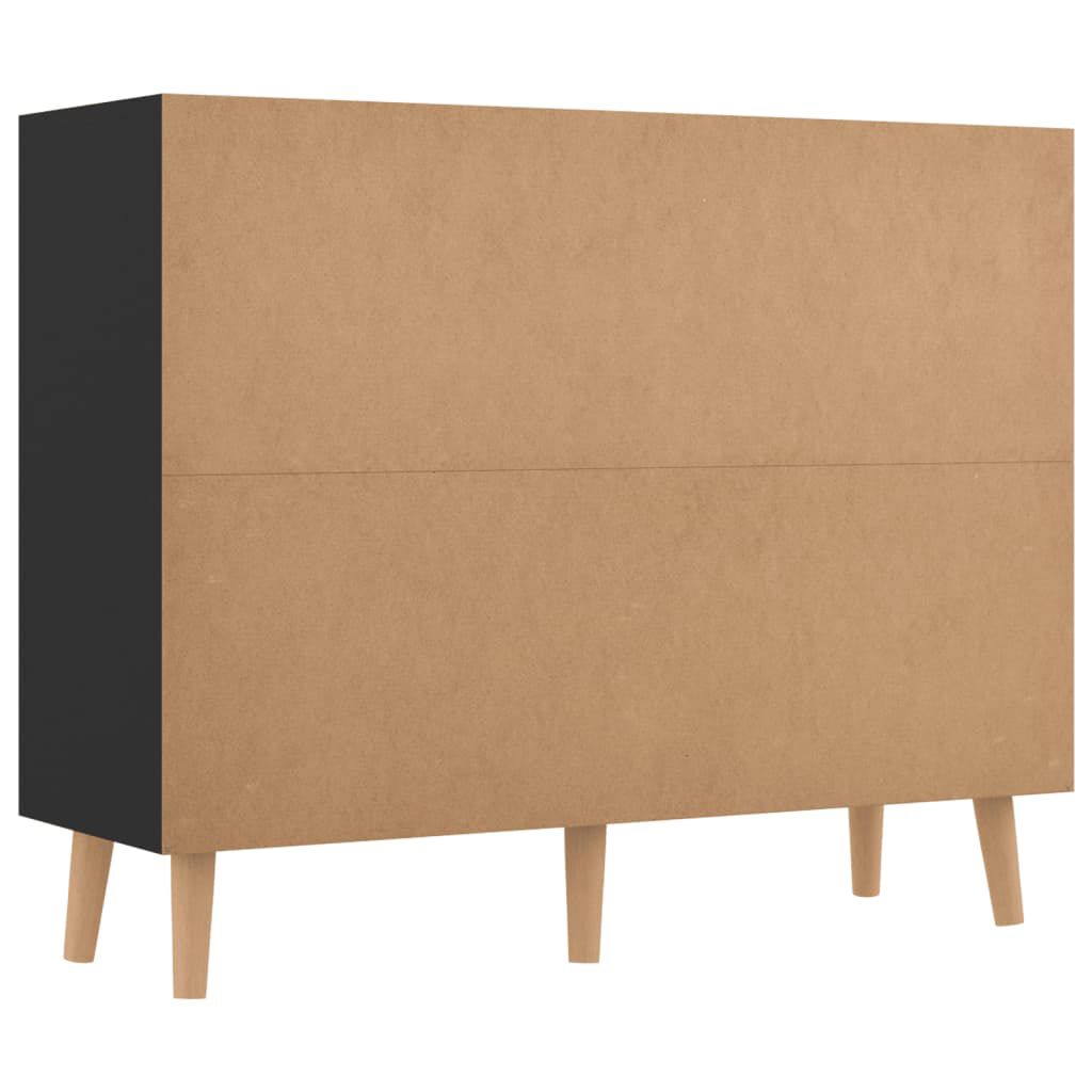 vidaXL Skänk svart högglans 90x30x72 cm konstruerat trä